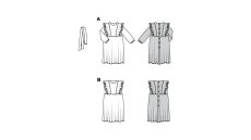 Strih Burda 9220 - Dievčenské slávnostné šaty s volánikmi