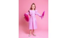 Strih Burda 9220 - Dievčenské slávnostné šaty s volánikmi