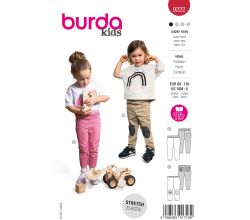 Strih Burda 9222 - Detské elastické nohavice