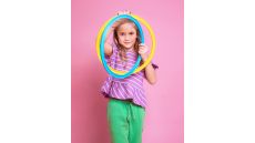 Strih Burda 9223 - Detské tričko s krátkym rukávom s volánikmi a pruhovaná mikina