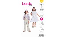 Strih Burda 9225 - Šaty s volánikmi pre dievčatá, krátke sako, bolerko