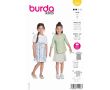 Strih Burda 9226 - Naberané dievčenské šaty, empírové šaty, blúzka