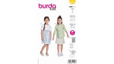 Strih Burda 9226 - Naberané dievčenské šaty, empírové šaty, blúzka