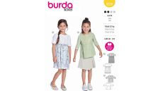 Strih Burda 9226 - Naberané dievčenské šaty, empírové šaty, blúzka