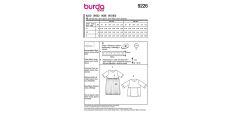 Strih Burda 9226 - Naberané dievčenské šaty, empírové šaty, blúzka