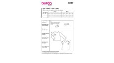 Strih Burda 9227 - Tričko s okrúhlym výstrihom pre dievčatá a chlapcov, tričko s dlhým rukávom, mušelínové tričko