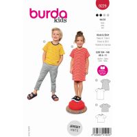 Strih Burda 9229 - Tričkové šaty, tričko pre dievčatá a chlapcov