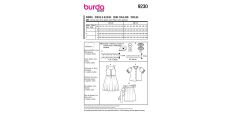 Strih Burda 9230 - Krojové šaty pre dievčatá, folklórne blúzka, zásterka