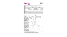 Strih Burda 9231 - Bunda a tepláčky pre bábätká