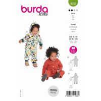 Strih Burda 9232 - Overal, kombinéza pre bábätká