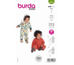 Strih Burda 9232 - Overal, kombinéza pre bábätká