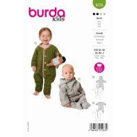 Strih Burda 9235 - Overal, kombinéza pre bábätká