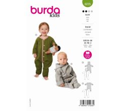 Strih Burda 9235 - Overal, kombinéza pre bábätká