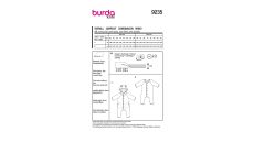 Strih Burda 9235 - Overal, kombinéza pre bábätká