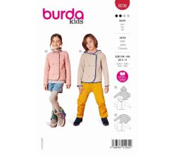 Strih Burda 9236 - Kabátik s kapucňou pre dievčatá a chlapcov