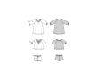 Strih Burda 9242 - Voľné šaty, tričko a šortky pre dievčatá