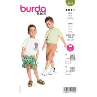 Strih Burda 9243 - Šortky, vreckáče pre chlapcov