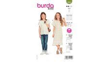 Strih Burda 9244 - Voľné empírové šaty, blúzka pre dievčatá