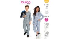 Strih Burda 9245 - Overal pre dievčatá a chlapcov