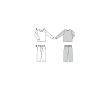 Strih Burda 9250 - Tričko s dlhým rukávom a nohavice s gumou v páse pre dievčatá a chlapcov