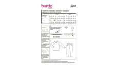 Strih Burda 9251 - Chlapčenská mikina a džínsové nohavice, menčestrové nohavice