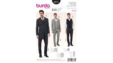 Strih Burda 6871 - Pánsky oblek - sako, vesta, nohavice s pukmi