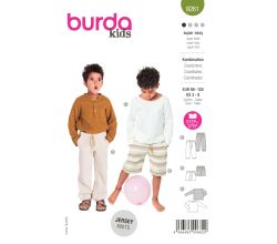 Strih Burda 9261 - Chlapčenské tepláky, šortky a tričko