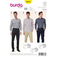 Strih Burda 6874 - Pánska košeľa, košeľa so skrytým zapínaním