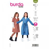 Strih Burda 9269 - Dievčenské zavinovacie šatôčky v dvojakom prevedení