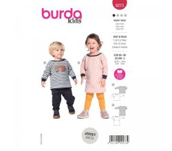 Strih Burda 9273 - Šatičky a tričko pre bábätko - kombinácia 2 strihy