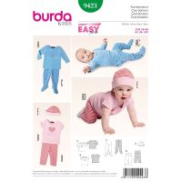 Strih Burda 9423 - Detské tričko, legíny, polodupačky, čiapky