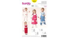 Strih Burda 9424 - Detské nohavice, lacláče, laclové šaty