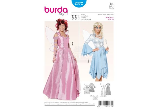 Strih Burda 2372 - Víla, nymfa, elfka