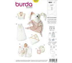 Strih Burda 9635 - Spací vak, deka, dojčiace vankúš, podbradníky, maňuška