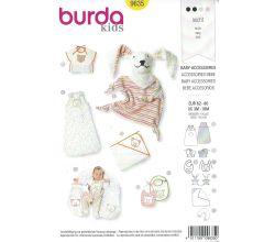 Strih Burda 9635 - Spací vak, deka, dojčiaci vankúš, podbradníky, maňuška