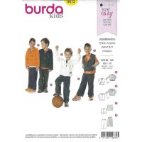 Strih Burda 9672 - Mikina, mikina s kapucňou, vestička, tepláky