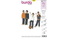 Strih Burda 9672 - Mikina, mikina s kapucňou, vestička, tepláky