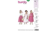 Strih Burda 9702 - Dievčenské šatôčky a bolerko