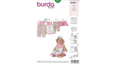 Strih Burda 9712 - Overal, top, nohavice, bolerko a klobúčik