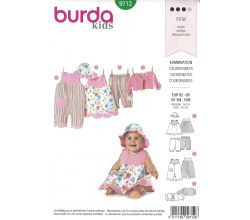 Strih Burda 9712 - Overal, top, nohavice, bolerko a klobúčik