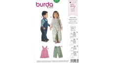 Strih Burda 9772 - Detský top, nohavice a laclové nohavice