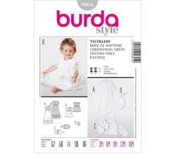 Strih Burda 9804 - Šatičky, bolerko a klobúčik