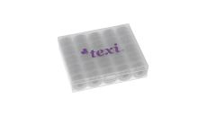 Sada 25 kovových cievok v krabičke pre Singer Class 15