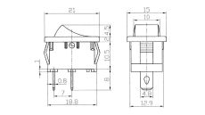 Spínač/vypínač pre domáce šijacie stroje 250V/6A/faston 4,8/kontakty 2