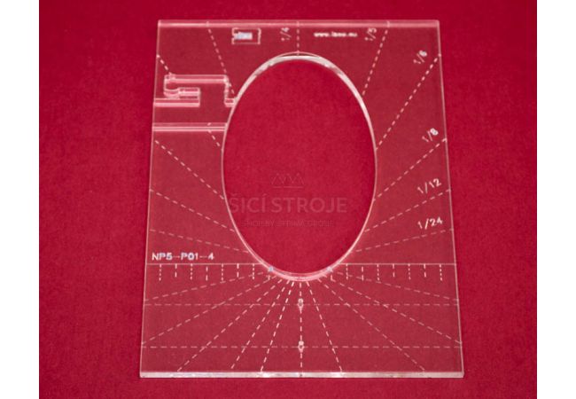 Quiltovacie pravítko elipsa 4" NP5-P01-4 (5 mm)