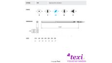 Strojové ihly pre priemyselné šijacie stroje Texi 328 LR 160