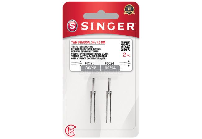 Ihly Singer 2024/2025 - 80/12, 3,0 mm + 90/14, 4,0 mm - 2 ks - Twin