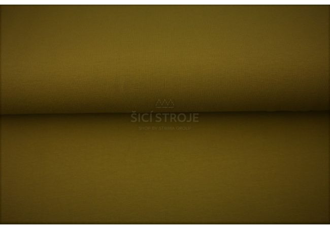 Jednofarebný bavlnený úplet s elastanom - army green