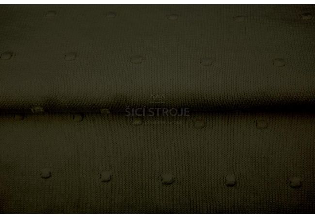 Svetrovina s bodkami - armádna zelená