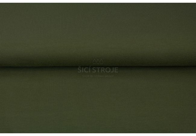 Úplet French Terry počesaný - tmavo armádny